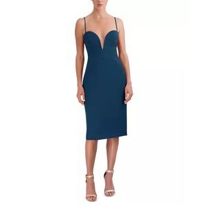 BCBGMAXAZRIA NWT Plunge Neck Spaghetti Strap Elegant Evening Cocktail Dress Size